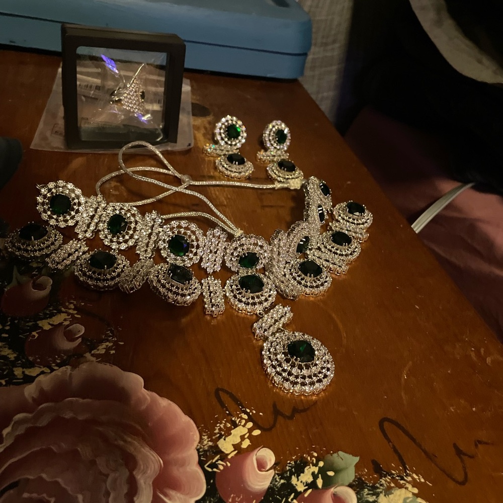 Bollywood Green Necklace Set